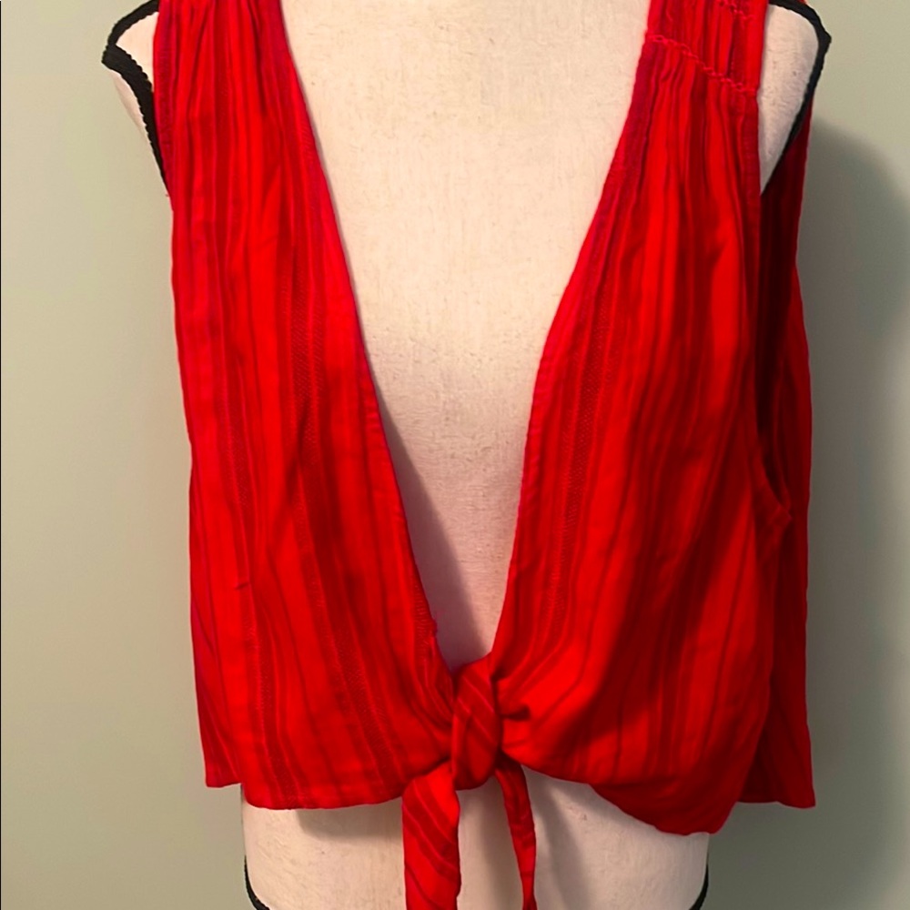 Free People Red Tie-Front Cover-up sz M